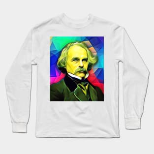 Nathaniel Hawthorne Colourful Portrait | Nathaniel Hawthorne Artwork 5 Long Sleeve T-Shirt